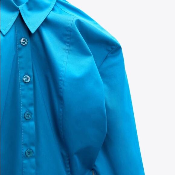 ZARA BLOGGER FAVORITE COTTON SHIRT DRESS - Picture 14 of 16